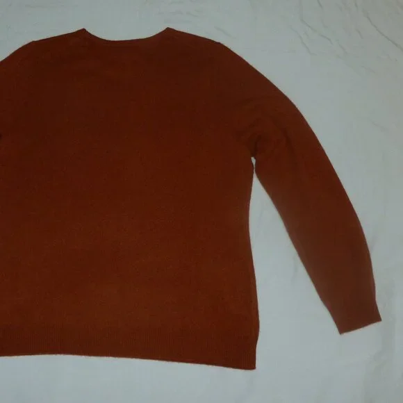 Charter Club Cashmere Long Sleeve Crewneck Sweater XL Bronze Pecan Rust NWT - Picture 13 of 14